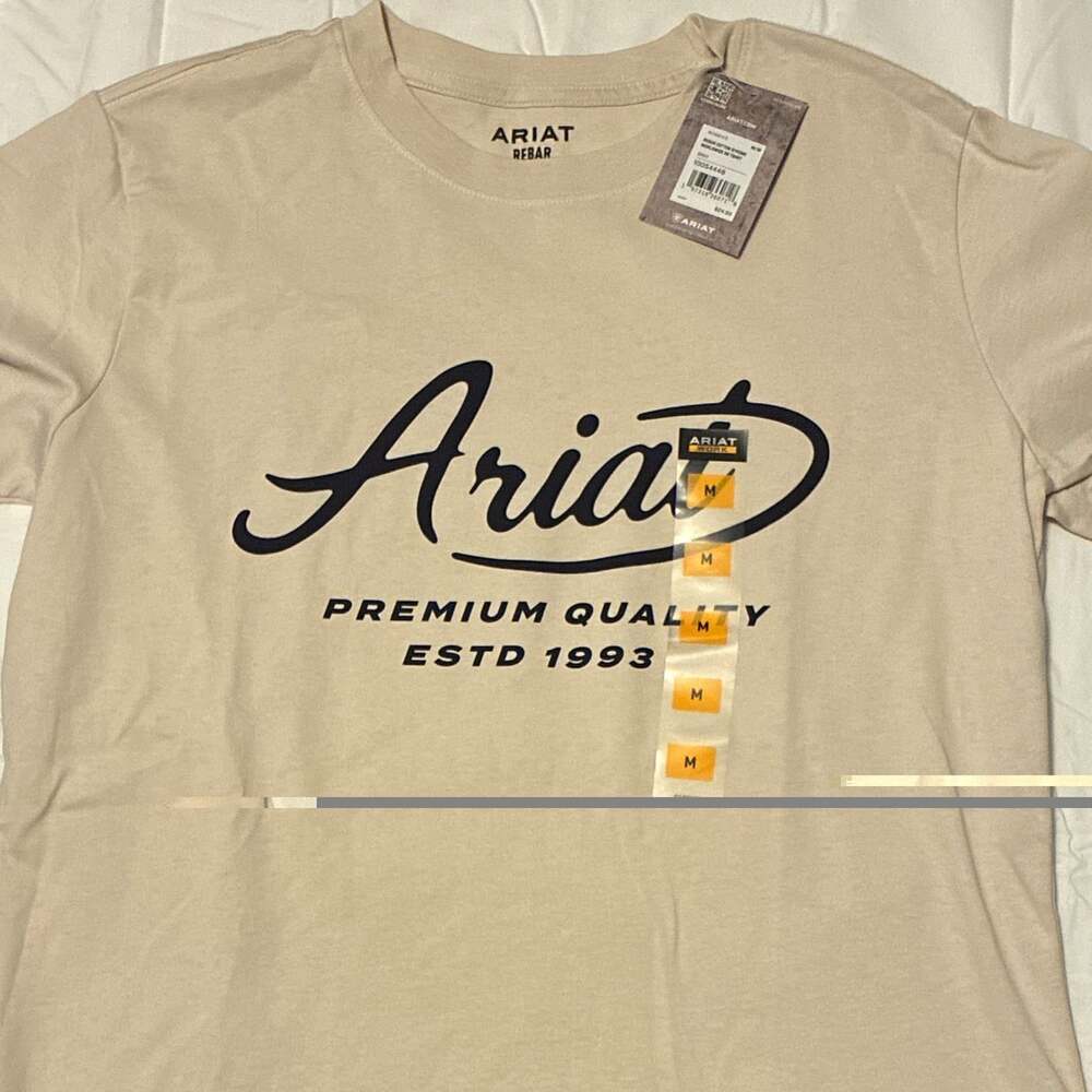 Ariat Women’s Gray Rebar Logo Graphic Tee Short Sleeve Crew Neck M 10054448- 268